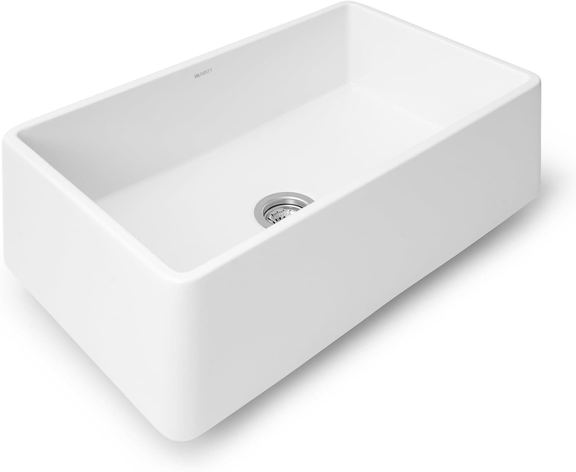 White Fireclay Reversible Farmhouse Apron-Front Kitchen Sink Single Bowl 30 Inch RVL2100WH