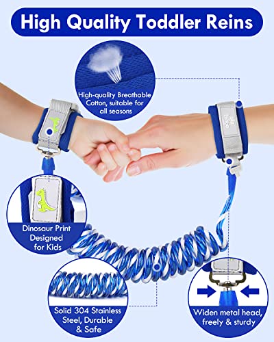 Lehoo Castle Baby Reins Anti Lost Wrist Link,Toddler Reins with Lock for Walking Child Safety Harness Walking Leash for Children Boys and Girls (Dark Blue) - Image 2