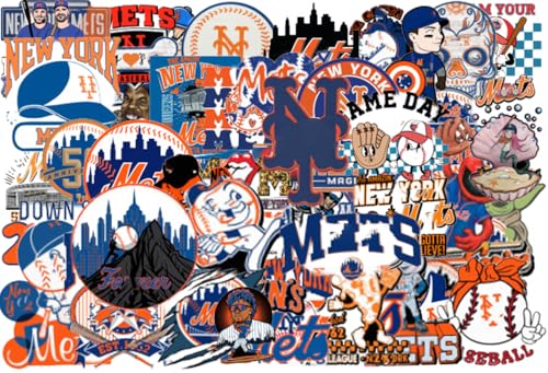 Image of 50 PCS American City Baseball Stickers for Water Bottle, Laptop, Bicycle, Computer, Motorcycle, Travel Case, Car Decal Decoration Sticker