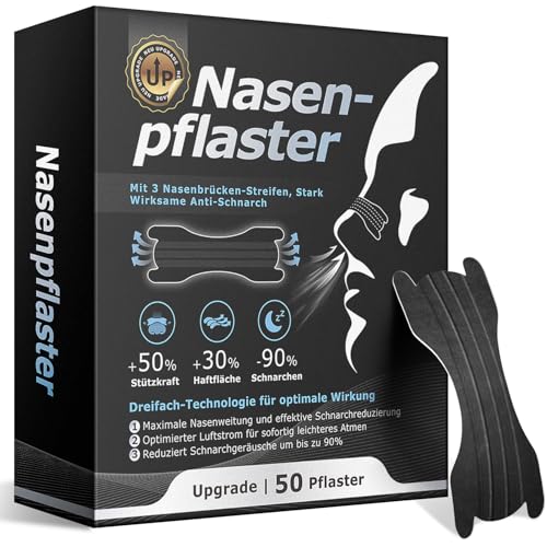Nasenpflaster Schnarchen Neu Verbessertes Schnarchstopper Nose Strips Anti Schnarch mit 3 Flexiblen Stützgurten Nasal Strips für Bessere Atmen Nasenstrips Schnarchpflaster Effektive Gegen Schnarchen