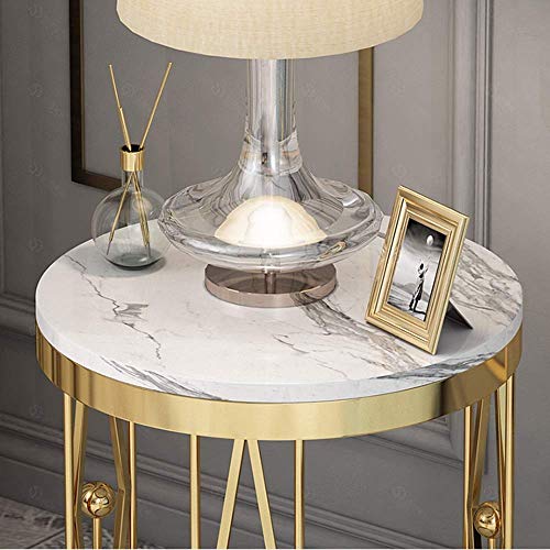 Table basse décontractée stable et facile à nettoyer en marbre blanc pour petits espaces - 6