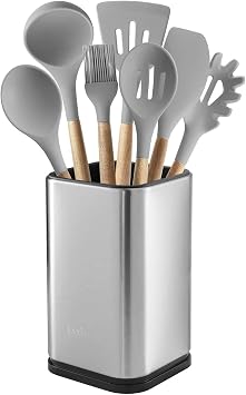 Laxinis World Stainless Steel Kitchen Utensil Holder, Counter-Top Organizer