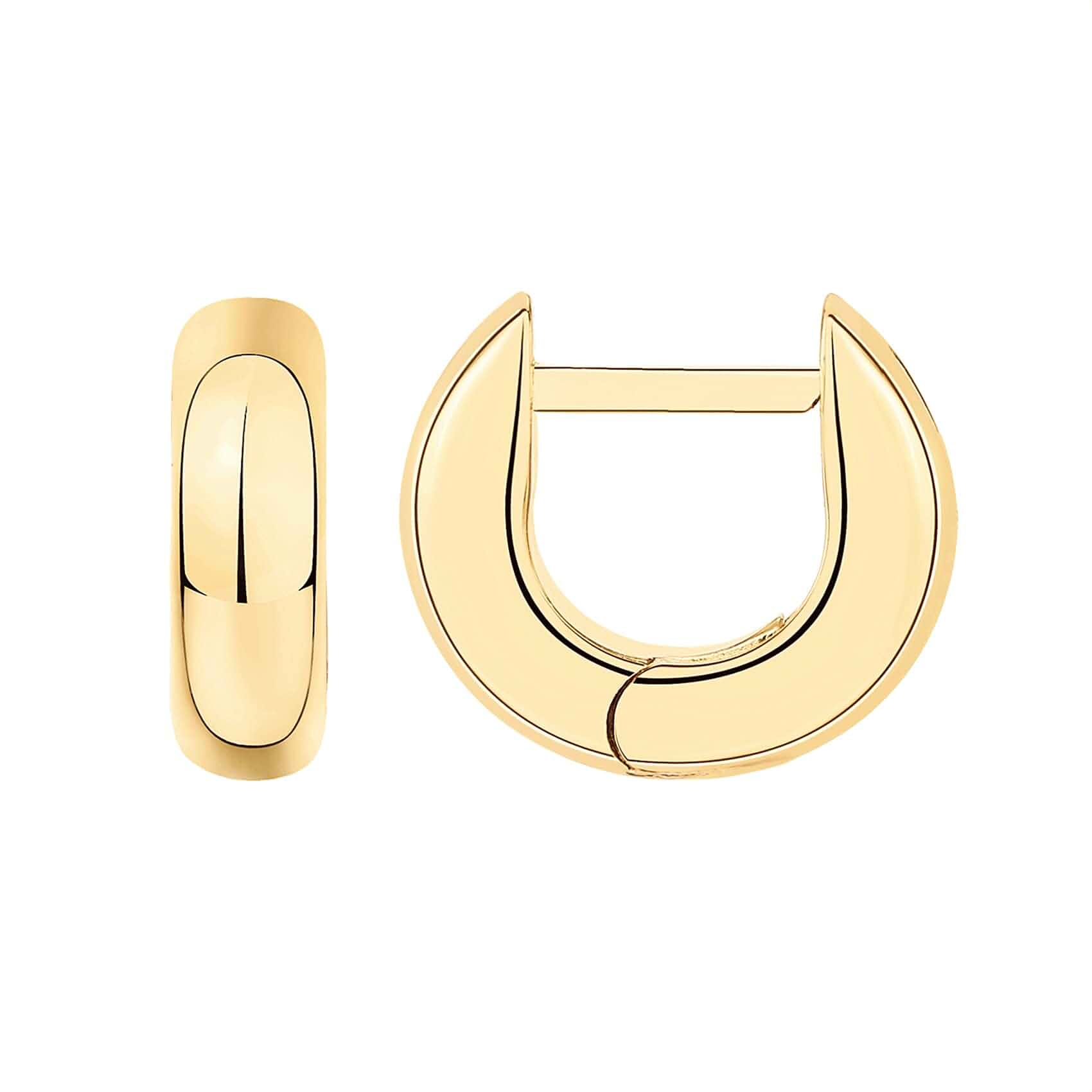 PAVOI 14K Gold Plated Chunky Huggie Earrings for Women, Small Hoop Earrings Hypoallergenic Earrings with 925 Sterling Silver Posts, Trendy Ultra Thick Huggie Hoop Earrings