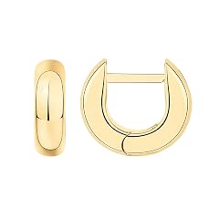 PAVOI 14K Gold Plated Chunky Huggies Earrings for Women - 925 Sterling Silver Posts Small Gold Huggie Hoop