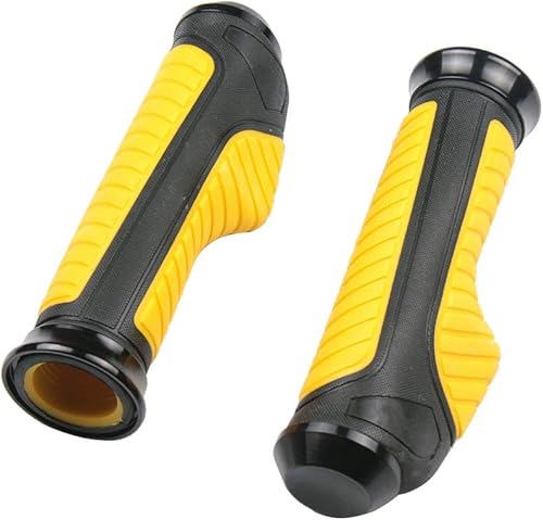 Miniatura 2 de MotorToGo Yellow Handlebar Gel Hand Grips with Black End Cap Compatible for Kawasaki Ninja H2R