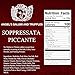 Angel's Salumi Soppressata Piccante – 5.5oz Gourmet Artisanal Charcuterie – Humanely Raised, Vegetarian Fed, No Added Nitrates/Nitrites, Antibiotic & Hormone-Free, No MSG or Phosphates