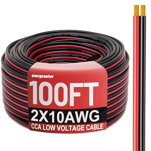 10 Gauge Wire 10AWG Automotive Electrical Wire 100FT 2 Conductor Red Black 12V/24V DC Cable LED Strips Extension Cord for Light RC Car Speaker Wire