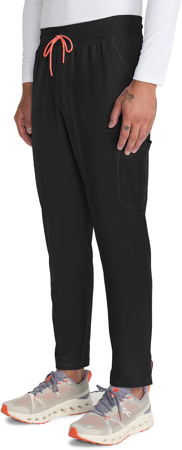 Cherokee Infinity Mens Drawstring Straight Leg Scrub Pants Mid Rise Zip Fly, 6 Pockets, Rib-Knit Waistband – IN200A - Image 4