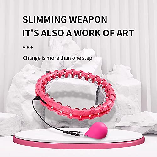 Dumoyi Smart Weighted Fit Hoop for Adults Weight Loss, 24 Detachable Knots, 2 in 1 Adomen Fitness Massage, Great for Adults and Beginners (Pink- Silver) by Dumoyi - Image 6