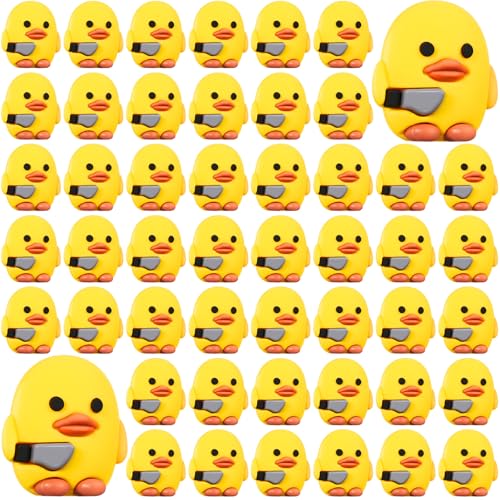 Image of Gejoy 50 Pcs Mini Rubber Ducks Holding Knife Cute Small Rubber Ducks Funny Evil Car Dashboard Ornaments Assorted Figurines Bulk for DIY Crafts Birthday Gifts Holiday Party Favors