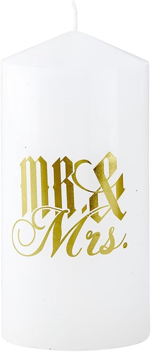 Slant Collections Wedding Table Decor Unscented Pillar Candle, 4.75-Inch, Boho Flowers