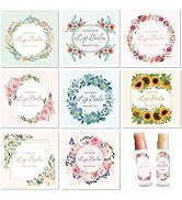 CRASPIRE 80Pcs 8 Styles Lip Balm Sticker Wreath Flower Plant Sunflower Self-Adhesive Homemade Lip...