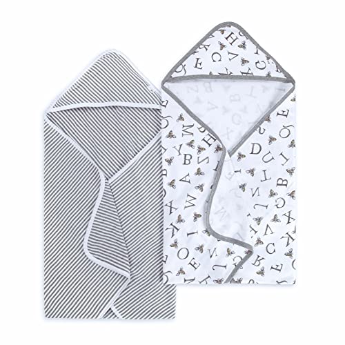 Image of Burt's Bees Baby - Hooded Towels, Absorbent Knit Terry, Super Soft Single Ply, 100% Organic Cotton