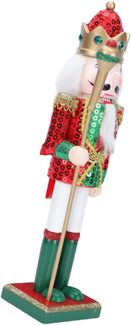 Christmas Nutcracker Decor Wooden Nutcracker Soldier Figurine Green Holiday Ornament for Christmas Home Table Decoration
