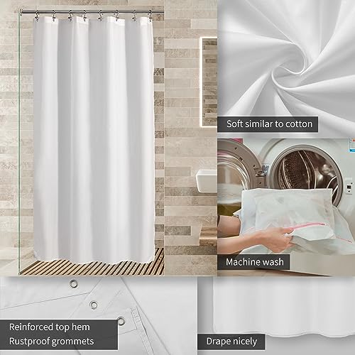 Image of ALYVIA SPRING 48x72 Stall Waterproof Fabric Shower Curtain or Liner White