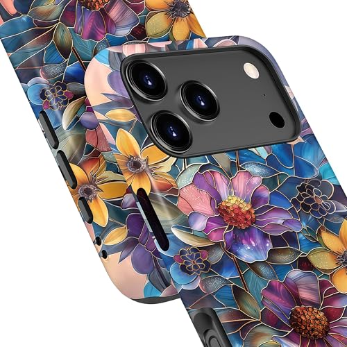 Coque iPhone 17 Pro rigide hybride et florale à double couche résistante