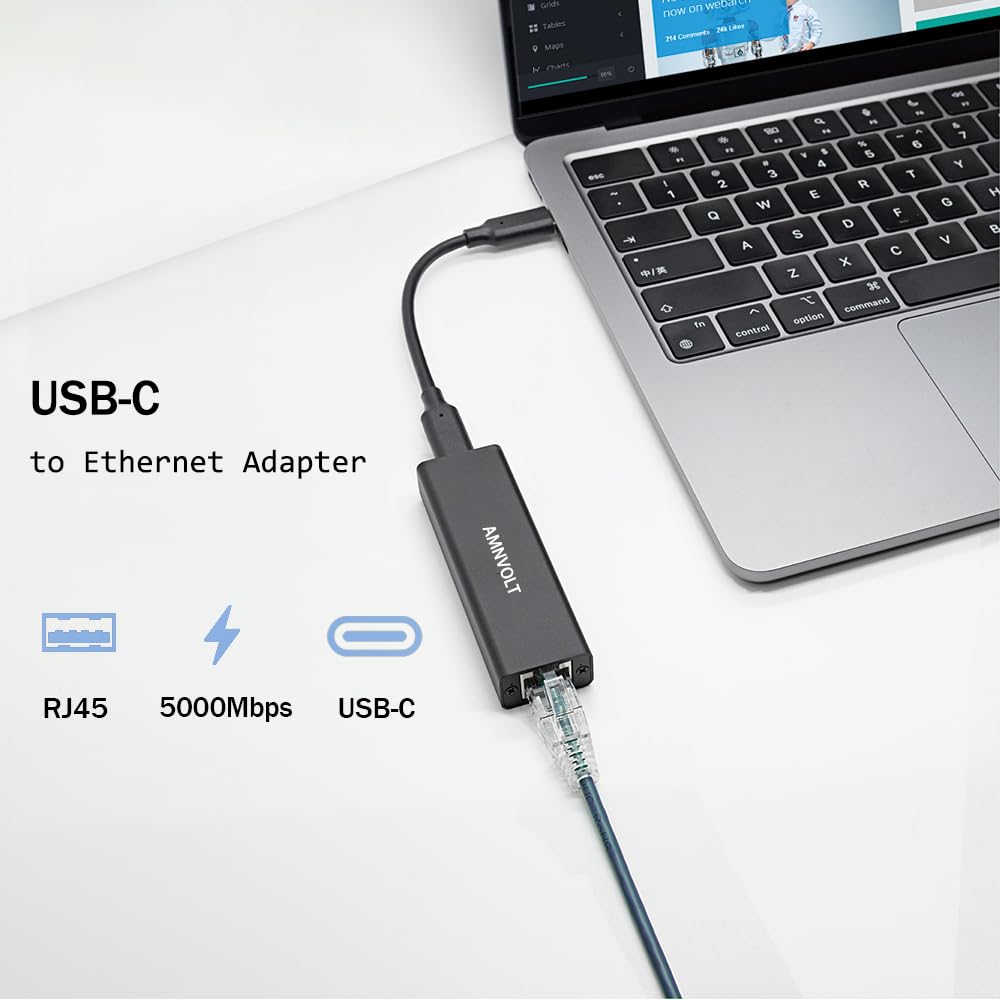Adattatore Ethernet USB 5 Gbps, convertitore di rete LAN ad alta velocità da USB 3.2 a RJ45, USB tipo A/C Realtek RTL8157, connessione di rete LAN cablata 5G, 2.5G, 1G, 100Mbps per Windows, Mac OS