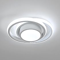 Comely – Plafoniera LED rotonda a Soffitto, bianca, potenza di 32W, 3150LM, Luce Bianca 6500K, in Ferro e Alluminio, adatta ad ogni ambiente, come Camera da Letto, Cucina o Soggiorno.