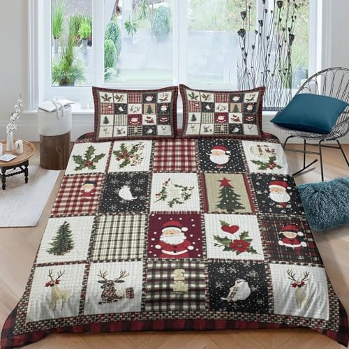 Housse de Couette Noël 135x200 Parure de Lit Microfibre Single
