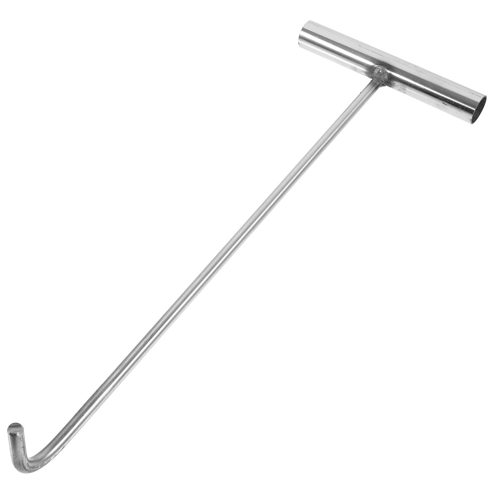 NOLITOY Manhole Lifting Keys : 15.13" Long Ergonomic Handle for Safe No-Bend Lifting : Heavy Duty Manhole Cover Lifter and Septic Tank Lid Hook, 38.5cm Stainless Steel T Key for Drain Grate and Roll