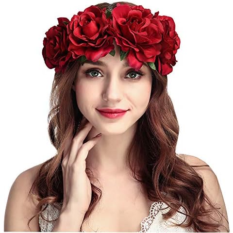 Rose Flower Crown Wedding Hair Wreath Cover