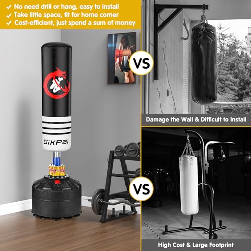 Image of GIKPAL Freestanding Punching Bag, Heavy Boxing Bag with Stand for Adult, Kickboxing Bag with Suction Cup Base for MMA Muay Thai Fitness