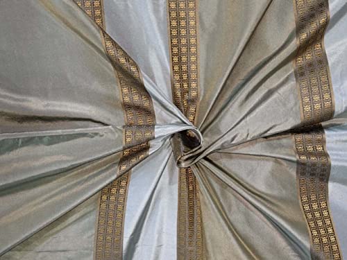 Soie jacquard haut de gamme en taffetas bleu et vert pour haute couture