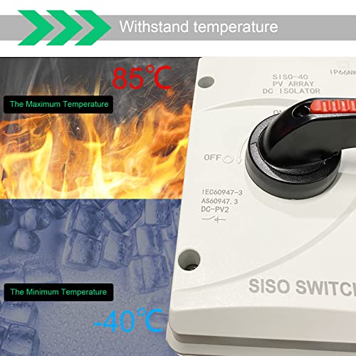 Ip66 Solar Combiner Box， 32A Pv Dc Isolator Switch With Solar Connector For Solar Panel Solar Power System Rv, Boats, And Off/On-Grid Solar System #TOP4