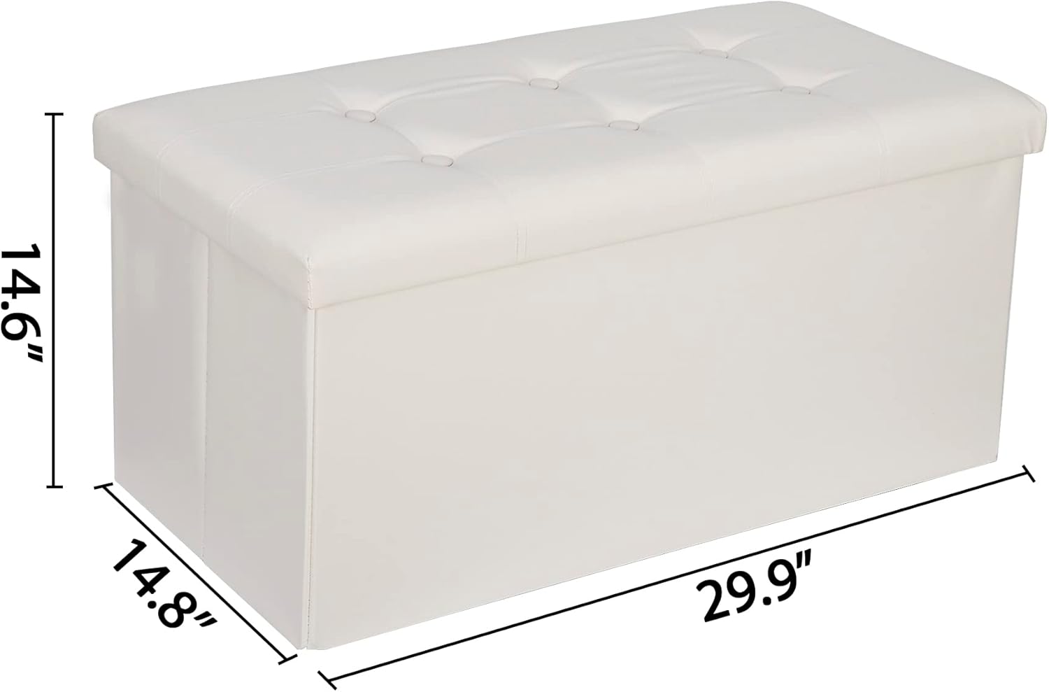 30 Inches Folding Storage Ottoman Foot Rest Bench, Storage Chest with Foam Padded Seat for Entryway, Bedroom, Living Room, Office