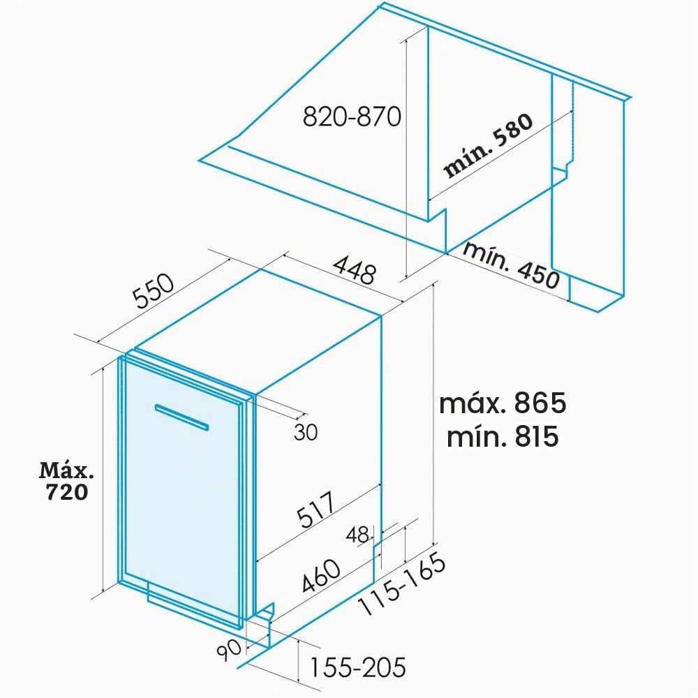Lavav Edesa EDB4610I, integración para 10 cubiert