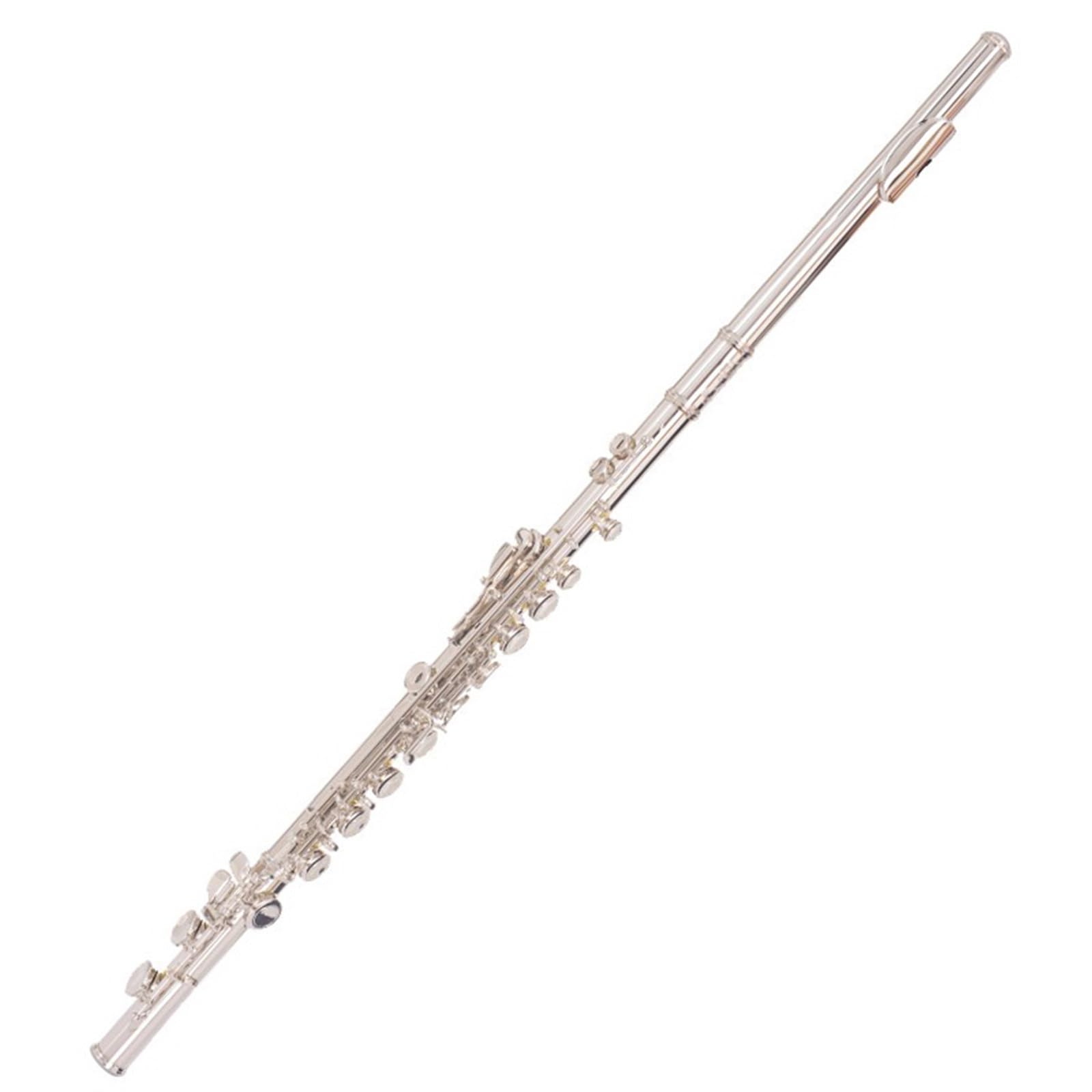 Classic Flûte Traversière Flûte Instrument 16 Trous Trou Fermé Maillechort Flûte Instrument Clé C Examen Débutant Majeur(Silver)