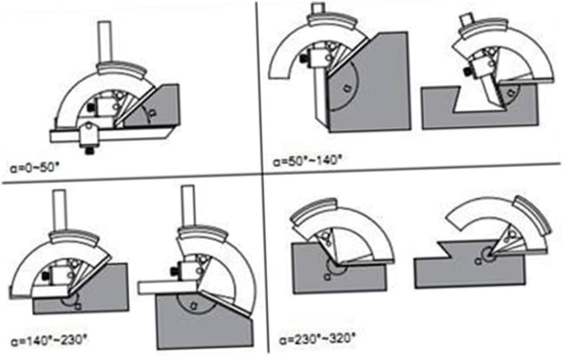 320degree Precision Goniometer Protractor Digital Angle Ruler Architectural Scale Ruler for Woodworking