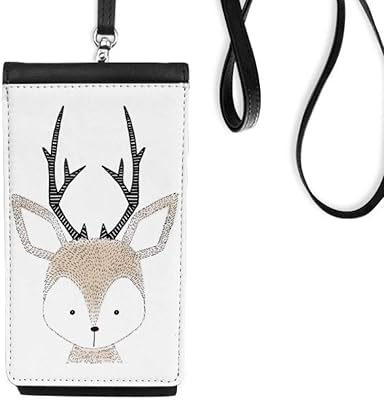Simplicity Style Little Deer Animal Phone Wallet Purse Hanging Mobile Pouch Black Pocket