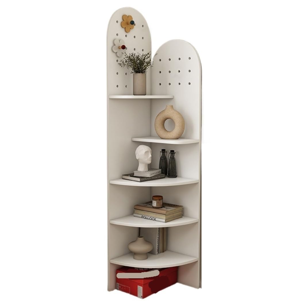 Scaffale Angolare per Cucina Scaffale Ad Angolo In Legno Con Scaffale Ad Angolo A 5 Livelli Da Pavimento, Per Soggiorno, Camera Da Letto Porta Piante, Scaffale da Bagno(C)