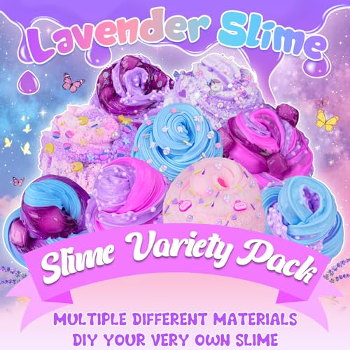Image of 6 Pack Slimes, Purple Slime for Kids, Butter Cloud Slime kit for Girls Ages 8-12, Toys for Girls and Boys, Birthday Halloween Christmas Party Favors for Kids Goodie Bag Stuffers