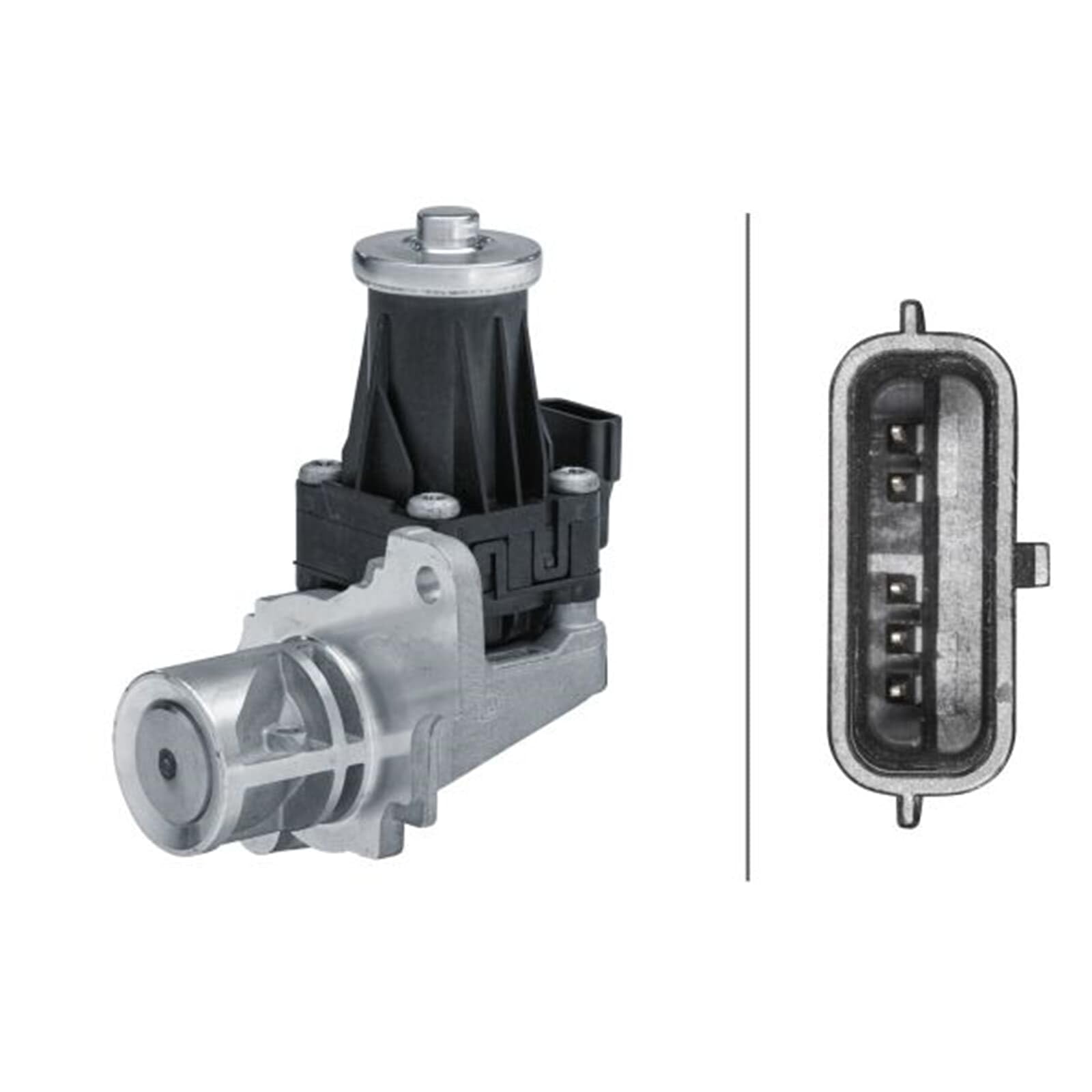 HELLA 6NU 014 864-691 Valvola ricircolo gas scarico-EGR, elettrico, 5a... poli, con guarnizioni | Compatibile con: NISSAN JUKE, JUKE Van, NOTE, NV200 / EVALIA Bus, NV200 Kasten, QASHQAI II SUV, RENAULT CLIO IV