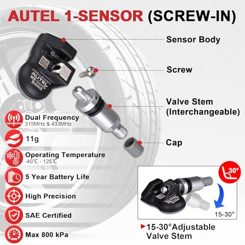 image for Autel TPMS Sensor Universal 1 Sensor with Dual Frequency (315MHz + 433