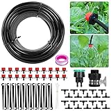 Sistema di irrigazione da giardino, Aiglam Micro Drip Irrigation Kit Irrigazione automatica Sprinkler automatico Irrigazione a goccia Kit Irrigazione giardino per paesaggio, aiuola, Piante da terrazza