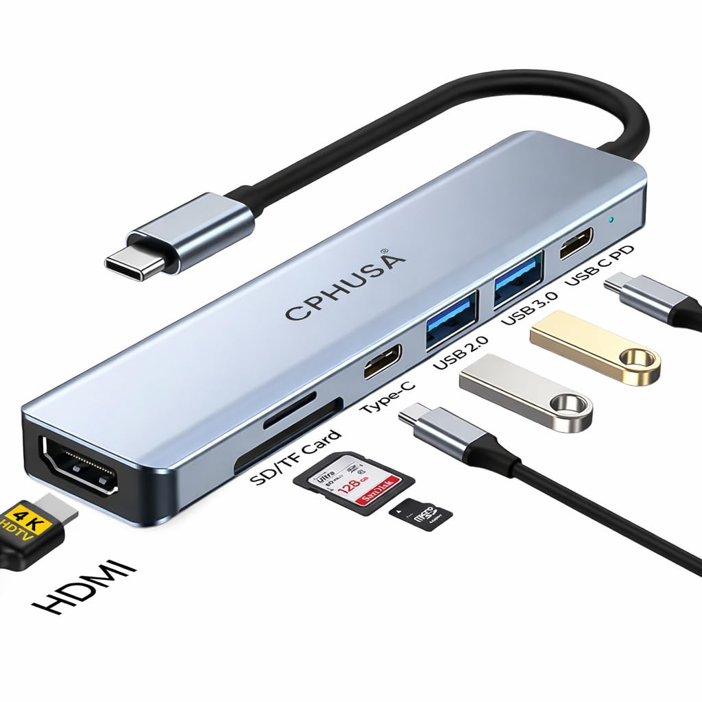 Amazon.com: USB C Hub 7-in-1 for MacBook Pro/Air, Multiport