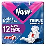 Nana Maxi Goodnight x12 - Serviettes Hygiéniques Nuit avec Ailettes - Serviettes Hygiéniqu...