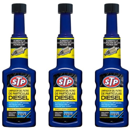 STP - Pack 3 Limpia Filtros de Partículas Diésel - 5-en-1 - Elimina Acumulaciones de Hollín, Regenera y Restaura Potencia - Mejora Rendimiento y Aceleración, Reduce Emisiones - 200x3 ML