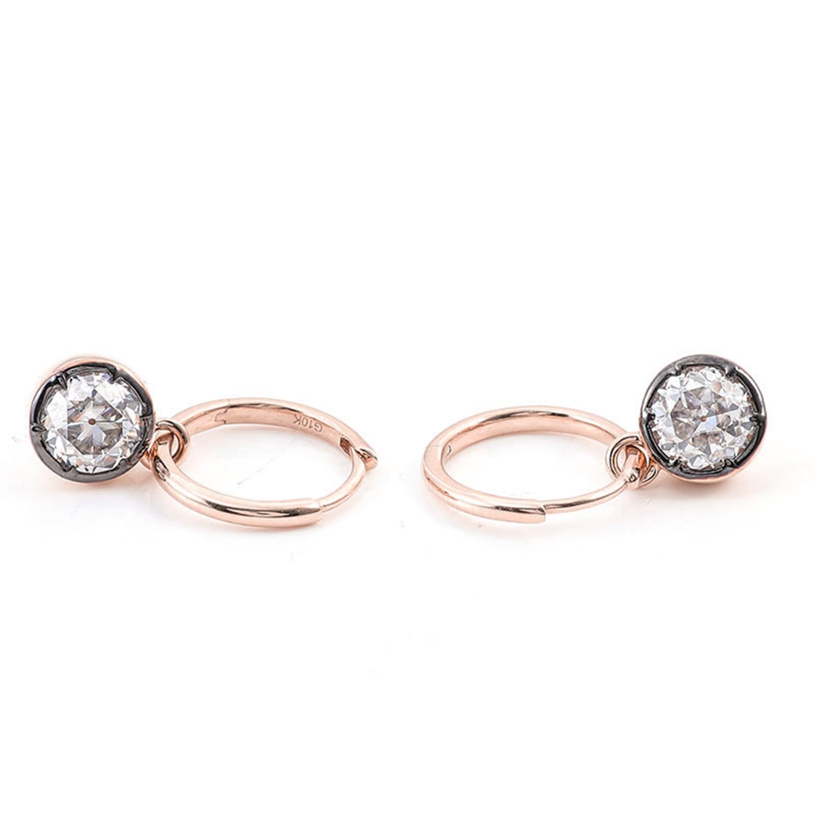 Pendientes Mujer Colgante con Moissanita Redonda de 1ct/2ct/3ct, Oro 9K/14K/18K, Joyería Pendientes de Aro con Piedra
