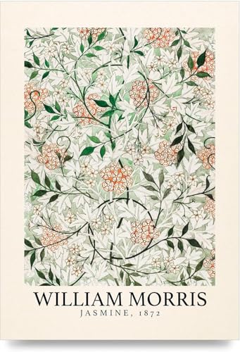 Waeta Rnvzx Póster de jazmín de William Morris Pintura de flores vintage Arte de pared en lienzo Impresión de exposición de William Morris para decoración del hogar Imagen 50x70cm Sin marco