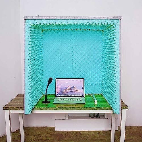 GaRcan Microphone Isolation Booth Cube,Desktop Soundproof Cover,Home Recording Studio for Voice & Podcast,Microphone Isolation Shield,High Density Absorbent Foam to Filter