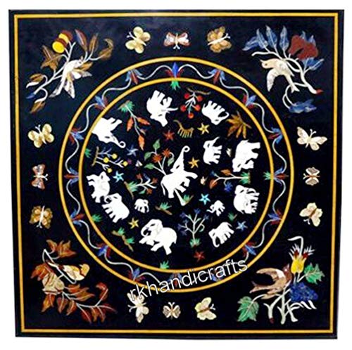 18 x 18 Inches Black Marble Coffee Table Top Stone Sofa Side Marquetry 18 x 18 Inches Black Marble Coffee Table Top Stone Sofa Side Marquetry