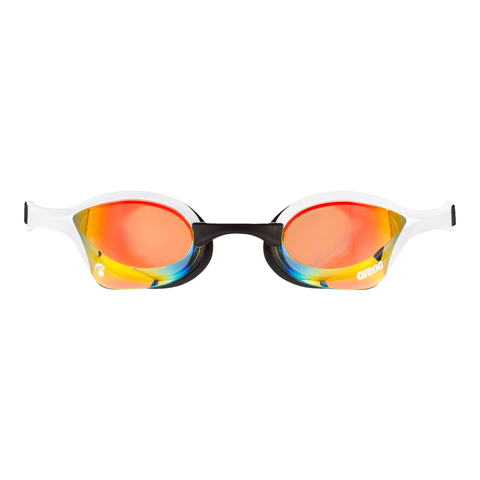 ARENA Herren Damen Unisex Schwimmbrille Cobra Ultra Swipe Mirror, Farbe:Weiß, Artikel:-310 Yellow Copper/White - Indoor