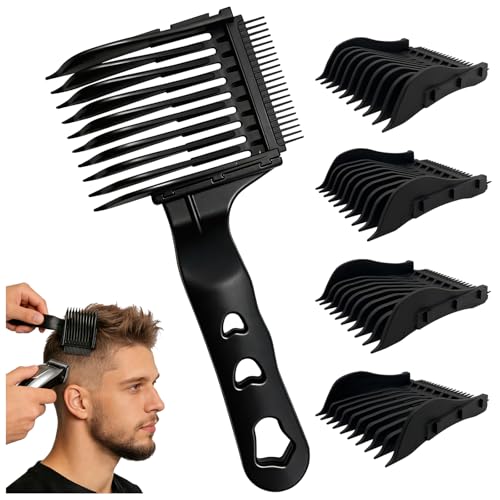 4-in-1 Detachable Blend Friend Fade Comb Set Designed for Mens Hairstyling Compatible with Various Hair Clippers Scissors and Barber Tools Ideal for Home and Salon Use