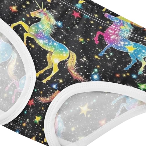 Wusikd Rainbow Unicorns Girls' Underwear Cotton Stars Girls Briefs Soft Toddler Underwear 2T4