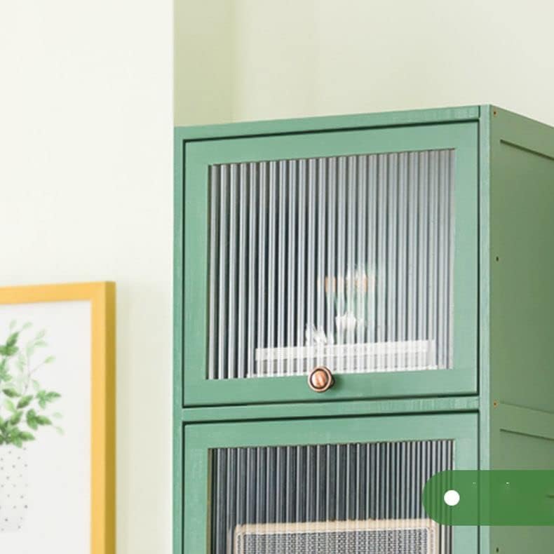 Miniatura 4 de CraftThink Armario de almacenamiento alto, gabinete de acento moderno de mediados de siglo, patas rectas, gabinete de despensa de cocina con puertas