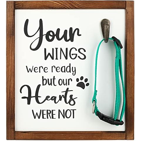 YOUIN Pet Memorial Gifts-Pet Memorial Frame for Dog,Pet Loss Gifts,in Memory of Dog Cat Pet Remembrance Sympathy Gifts for Loss of Dog-Your Wings were Ready But Our Heart were Not Sign Cover